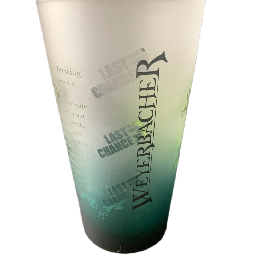 Pre Owned Weyerbacher Last Chance IPA Beer Lager Frosted Pint Glass Heavy Base - Picture 7 of 14